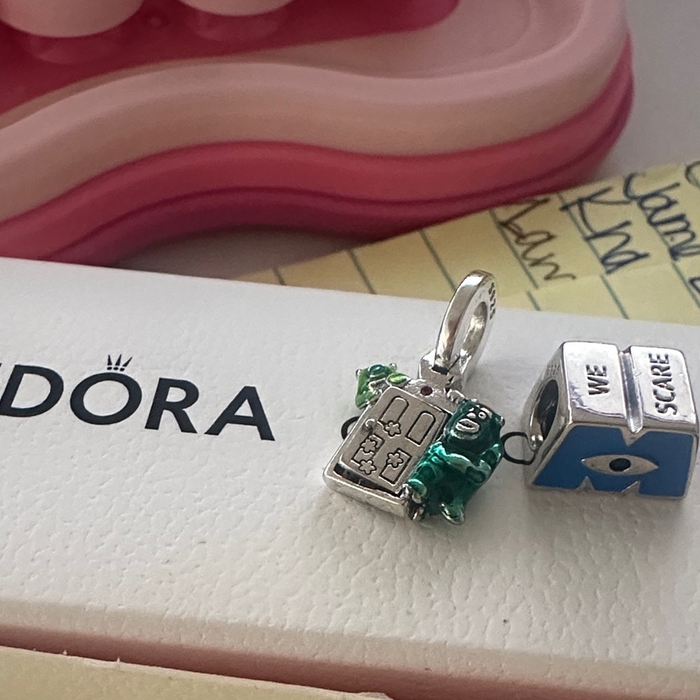 Pandora Monsters Inc. Green and Blue Charm